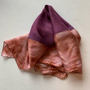 Elegant Two-Tone Silk Scarf with Signature of Designer